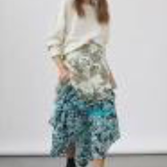 NEW NWT Anthropologie RAGA Floral Patchwork Maxi Skirt Blue Motif XS X Small - Picture 2 of 2